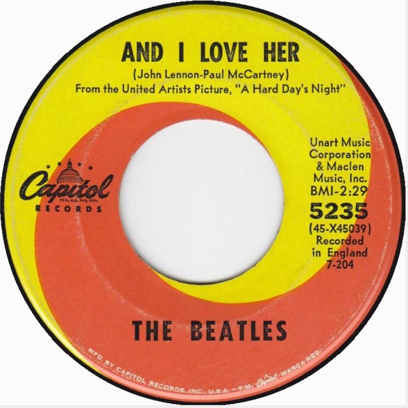 single (USA, Capitol) And I Love Her / 1964