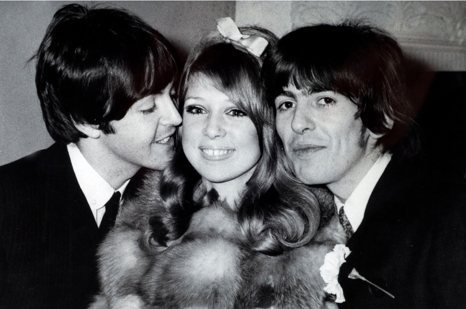 George Harrison, Patti Boyd and Paul McCartney / January 21, 1966