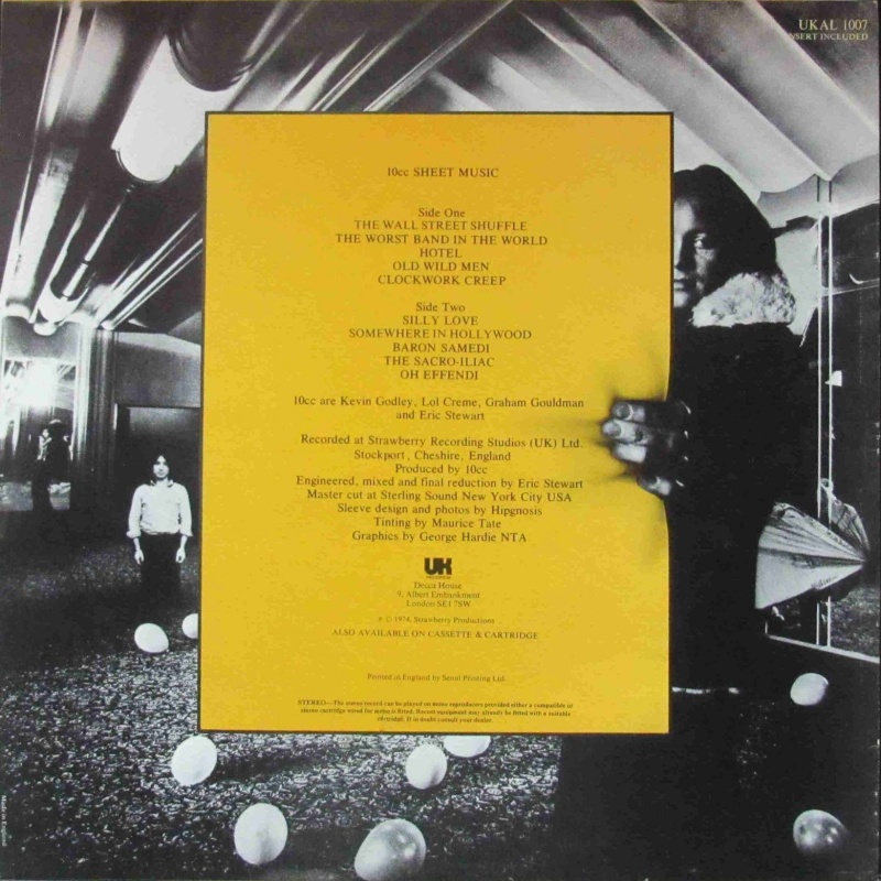 10cc / SHEET MUSIC (UK) 1974