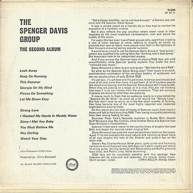 The Spencer Davis Group - THE SECOND ALBUM / 1966