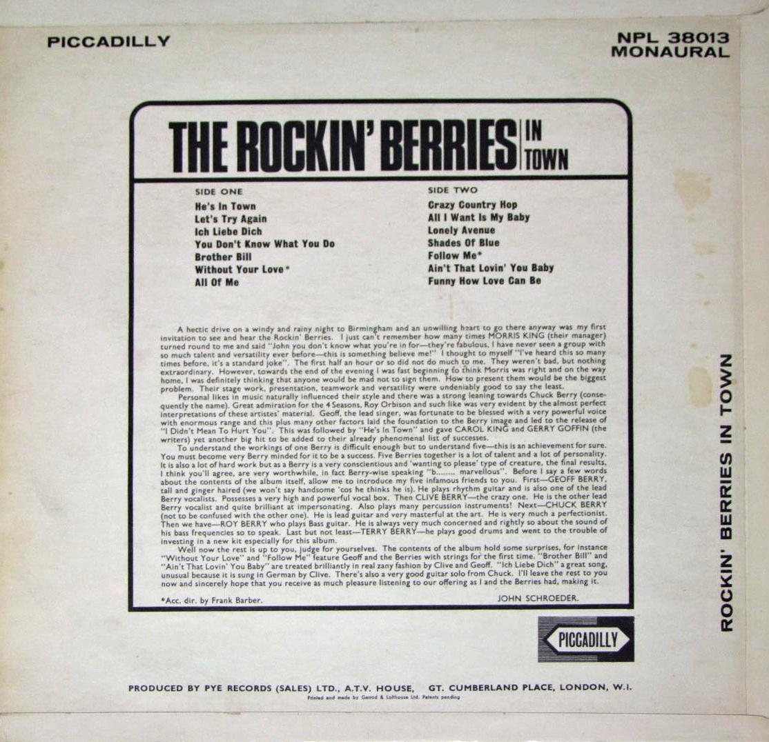 The Rockin' Berries / LIFE IS JUST A BOWL OF BERRIES (Piccadilly) 1965