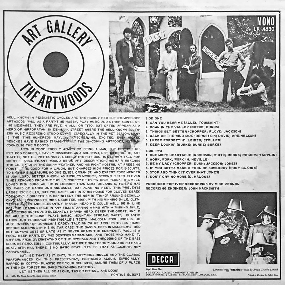The Artwoods / ART GALLERY (Decca) 1966