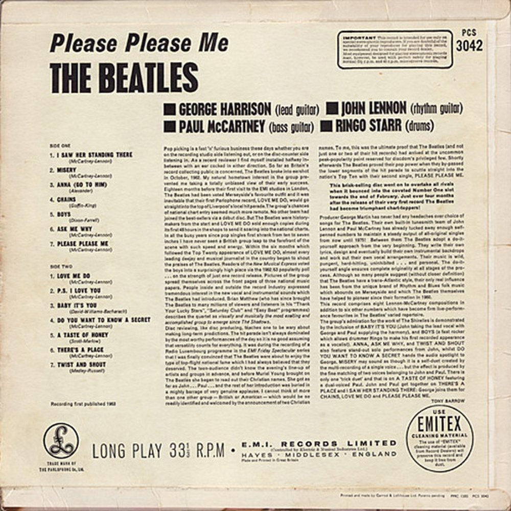 The Beatles / PLEASE PLEASE ME (Parlophone) 1963