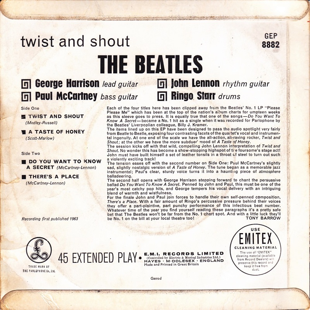 The Beatles - EP / Twist And Shout (Parlophone) 1963