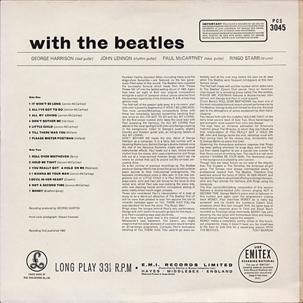 The Beatles / WITH THE BEATLES (Parlophone) 1963