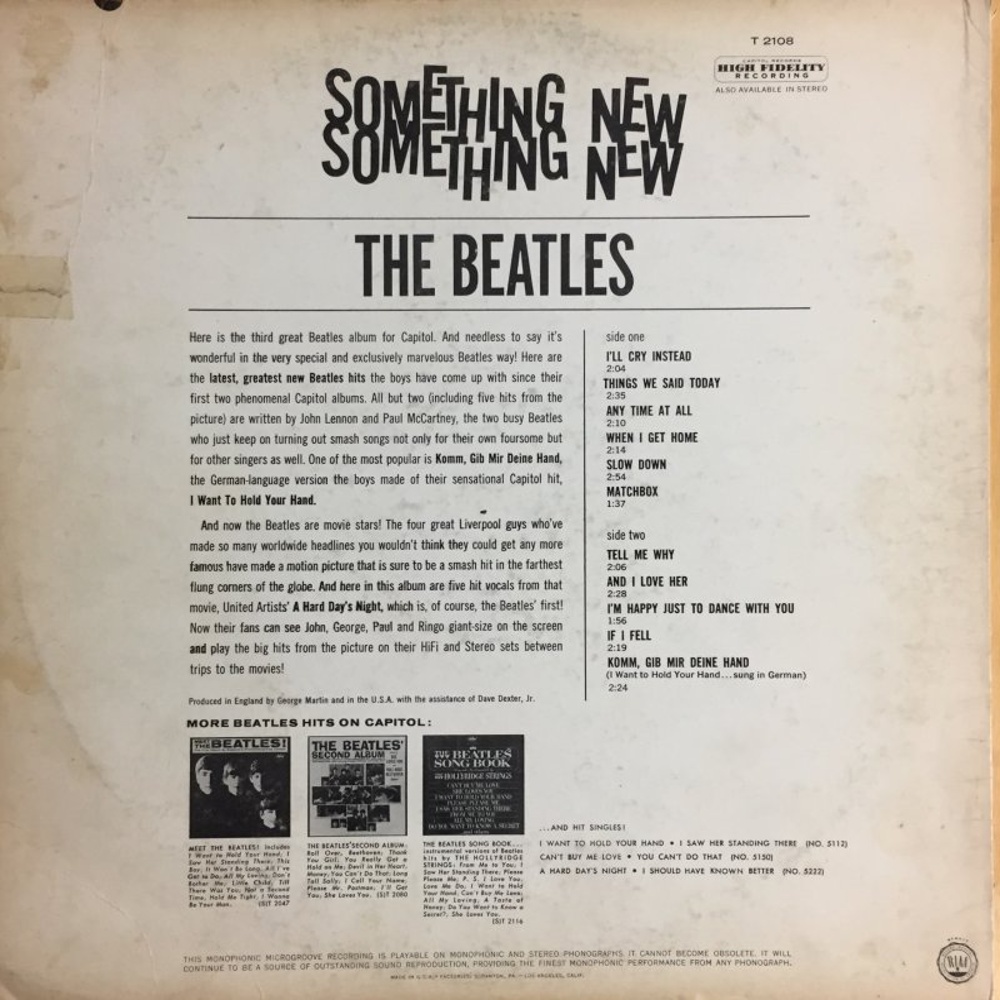 The Beatles - SOMETHING NEW (Capitol) 1964