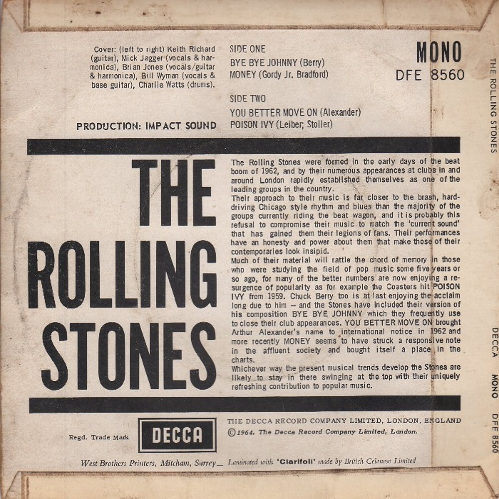 The Rolling Stones - THE ROLLING STONES (EP) / 1964 (Decca)
