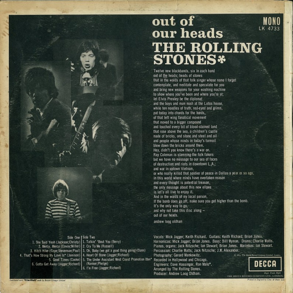 The Rolling Stones - OUT OF OUR HEADS (LP) / 1965 (Decca)